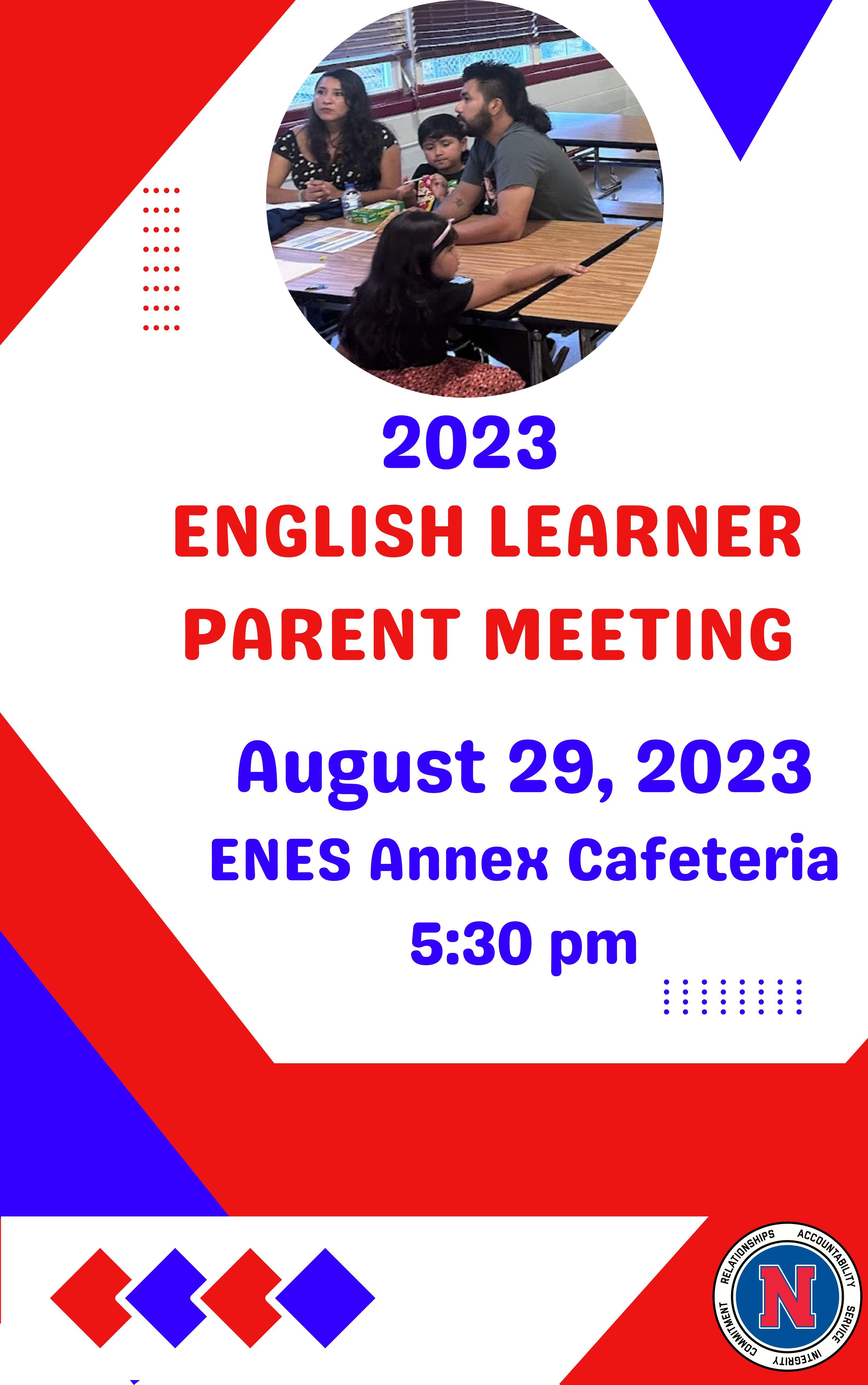 2023 English Learner Parent Meeting - 8/29/23