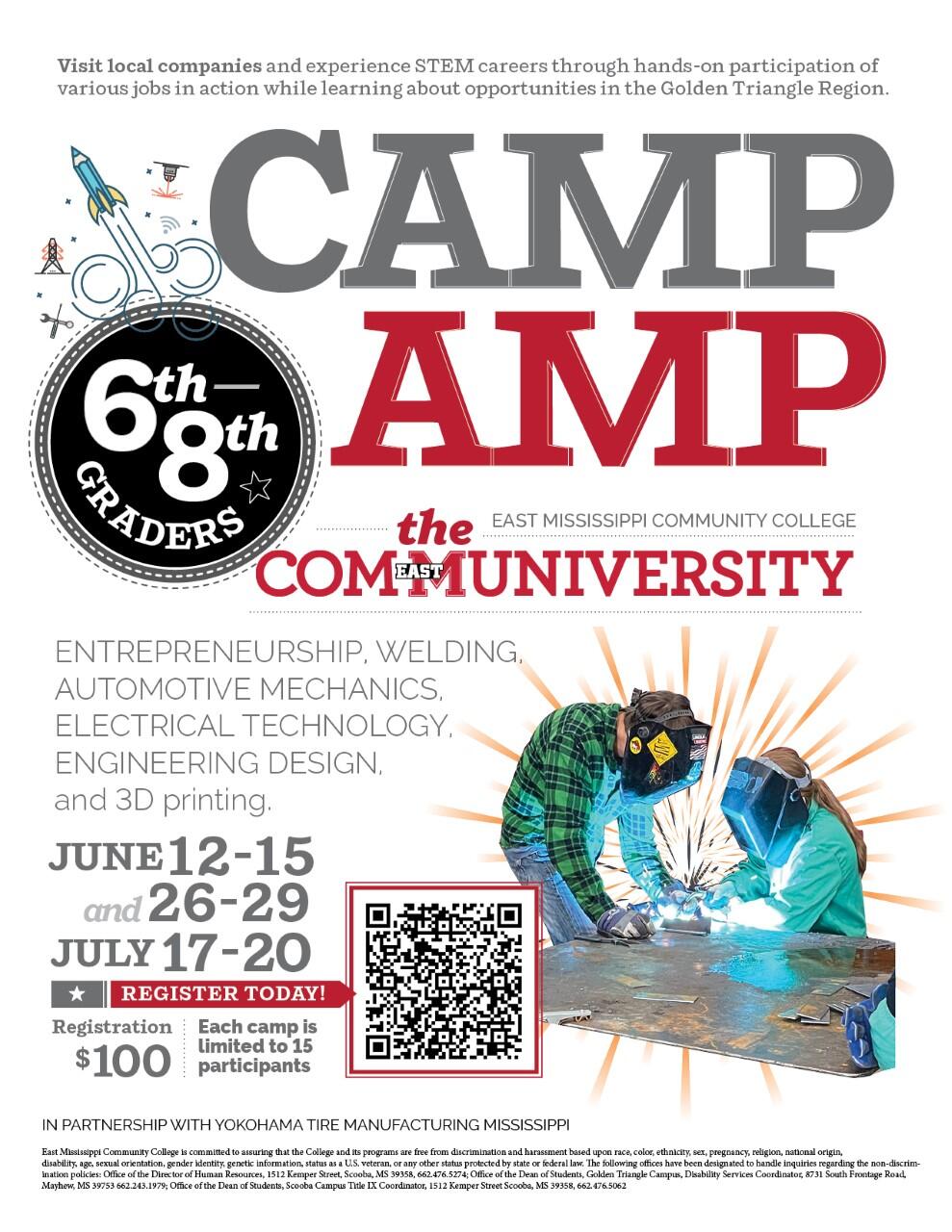 6th-8th Graders Camp Amp flyer