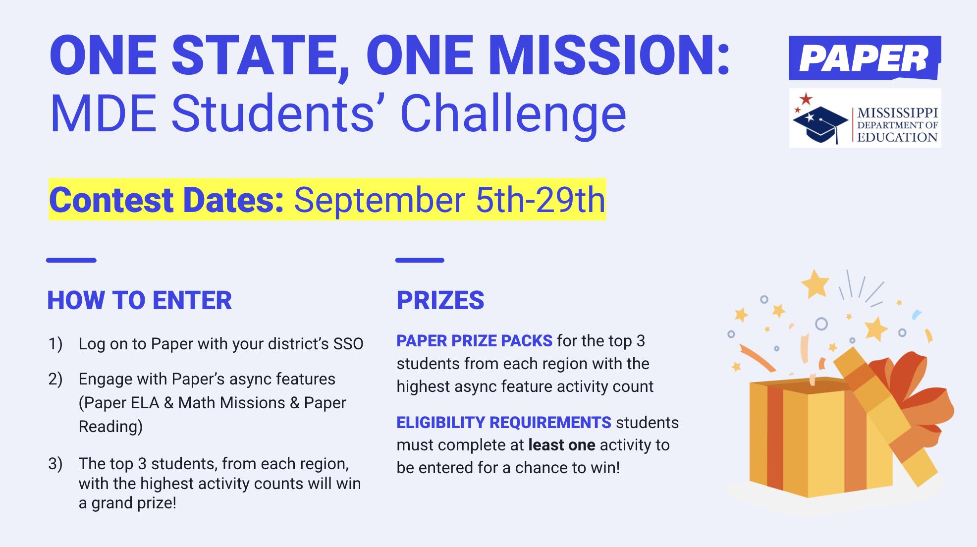 MDE Student's Challenge contest